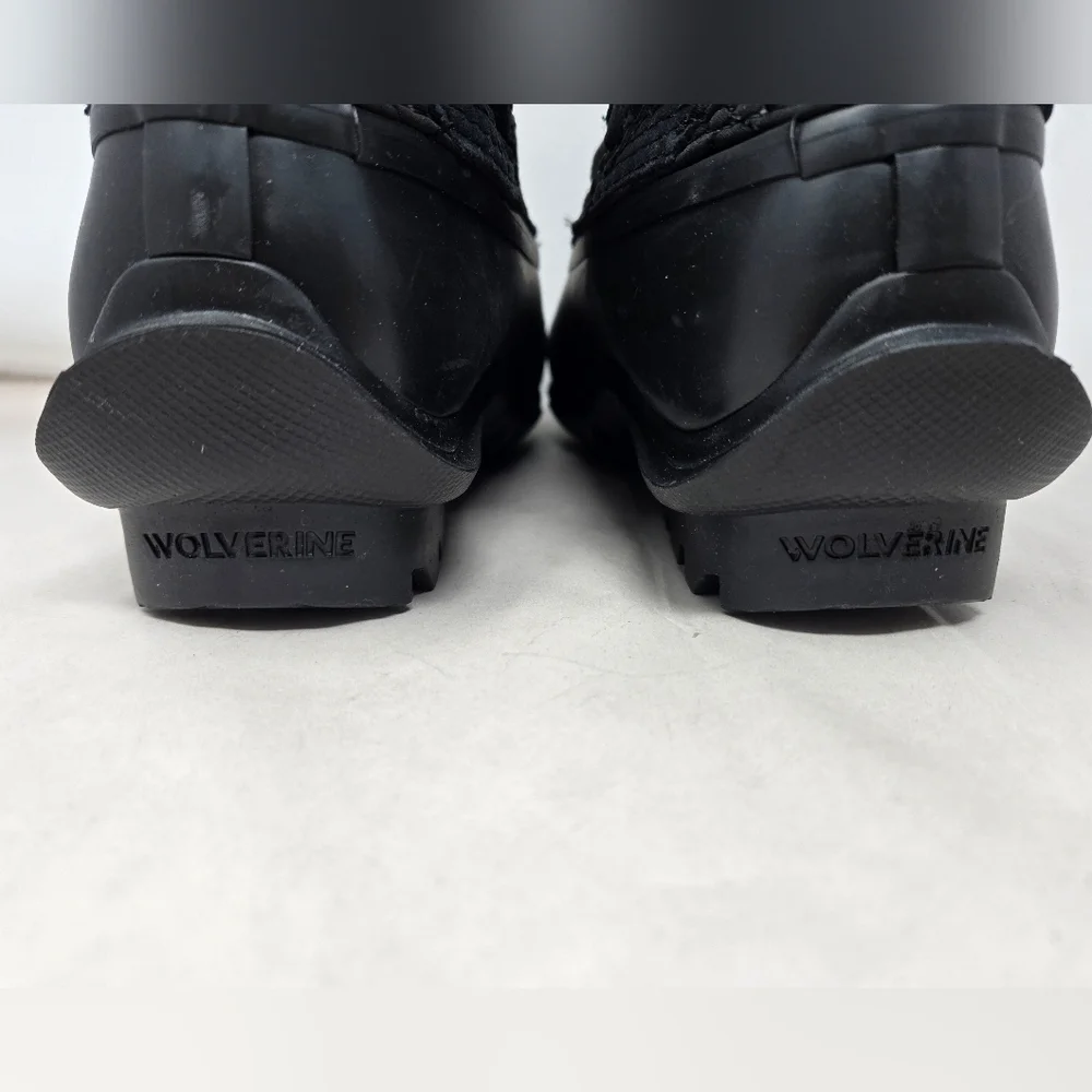Wolverine Womens Winter Boots Sz 9.5M Waterproof Lace-Zip Up Quilted Nylon Black